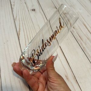 Bridesmaid champagne stemless glass